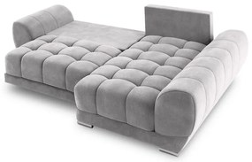 Светлосив ъглов диван с кадифена тапицерия , десен ъгъл Nuage - Windsor &amp; Co Sofas
