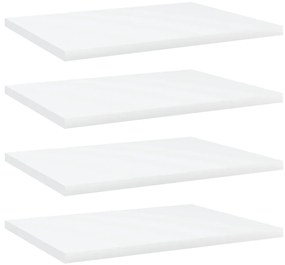 805154 vidaXL Рафтове за етажерка, 4 бр, бели, 40x30x1,5 см, инженерно дърво