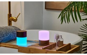 Тъмнокафява настолна лампа със стъклен абажур (височина 10,5 cm) Lemelia - Gingko