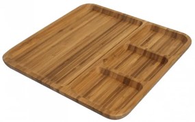 Бамбукова табла за сервиране с 4 отделения 18x28xh1,6 см CN-(0702) - Horecano