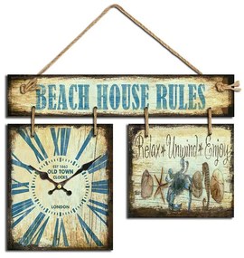 Часовник "beach house rules"  (2 τεμάχια)