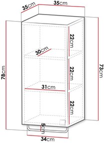 Вертикален шкаф за баня Gariano-Leuko