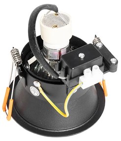 Комплект от 6 модерни вградени спота черни, въртящи се и накланящи се - Alloy