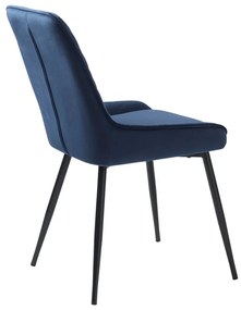 Син кадифен стол за хранене Milton - Unique Furniture