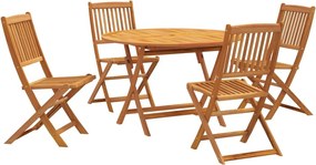 3203353 vidaXL Градински трапезен комплект от 5 части, акациево дърво масив