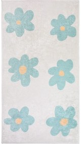 Пътека подходяща за пране в цвят мента и слонова кост 80x200 cm Cute Flowers Green – Vitaus
