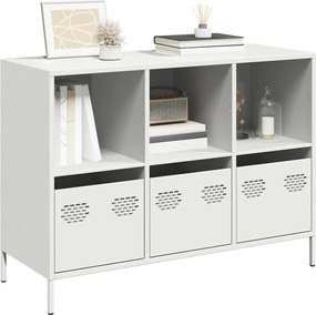 851369 vidaXL Бюфет, бял, 101,5x39x73,5 см, студеновалцувана стомана