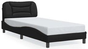 3207960 vidaXL Рамка за легло без матрак Hvar, черна, 80x200 см, изкуствена кожа