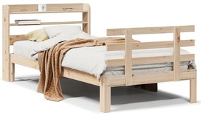 3306839 vidaXL Рамка за легло с табла, 90x190 см, борово дърво масив