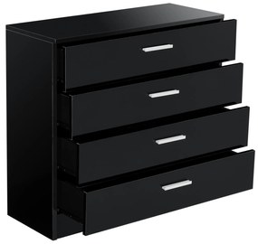 Шкаф с чекмедже Drammen 67x70x30 см с 4 чекмеджета черен гланц