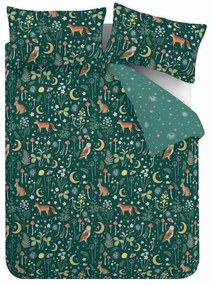 Тъмнозелено двойно спално бельо 200x200 cm Enchanted Twilight – Catherine Lansfield