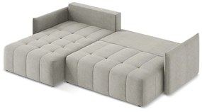 Светлосив разтегателен ъглов диван с място за съхранение (ляв ъгъл) Moku – Makamii