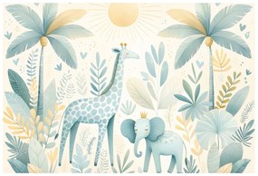 Самозалепващ тапет – Сладки животни в джунглата