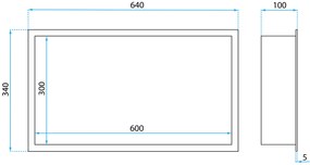 ВГРАДЕНА БАНЯ ПОЛИЧКА LED 30x60 black