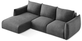 Тъмносив сгъваем ъглов диван (ляв ъгъл) Leila – Makamii