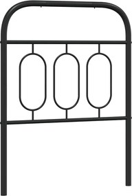 377143 vidaXL Метална резервна табла за легло, черна, 75 см