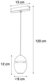 Модерна черна висяща лампа за 1-фазна релсова система, включително LED - Magnetic Eggy