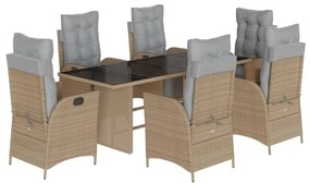 3213360 vidaXL Градински комплект с възглавници 7 части бежов микс полиратан