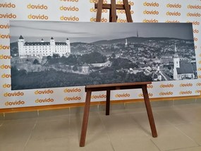 Картина на платно – Вечер в Братислава в черно-бял вариант