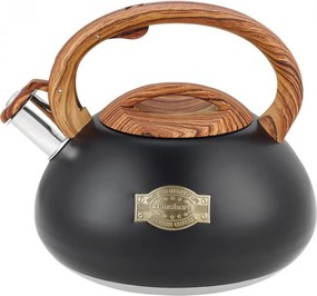 Втора ръка: Свирещ чайник Klausberg KB 7565, 3 л, Дебелостенна основа, Индукция, Черен/кафяв