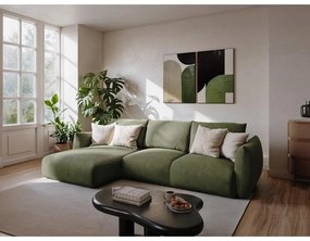 Син шенилов сгъваем ъглов диван (U форма) Leila – Makamii