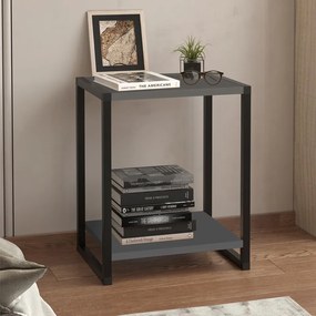 Нощно шкафче Gina от меламин - метал в антрацитен цвят 39x30x48см.