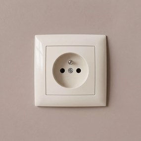 Единичен контакт със заземяване и рамка OSTE JNH001-G Beige