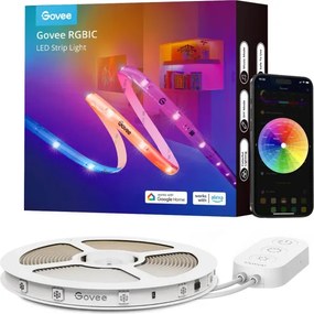 Smart LED лента Govee RGBIC H612CCD1, 36W, 10 м, RGBICW, 240 диода, Bluetooth, Wi-Fi, Черен