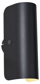 Модерна стенна лампа черна 2 светлини - Gotthard