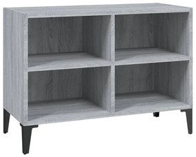 813150 vidaXL ТВ шкаф с метални крака, сив сонома, 69,5x30x50 см