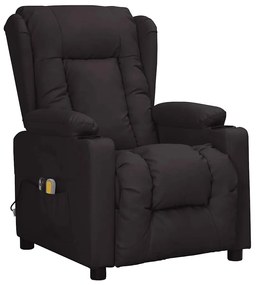 3098808 vidaXL Електрически масажен стол, черен, изкуствена кожа