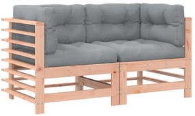 825686 vidaXL Ъглови дивани с възглавници, 2 бр, дугласко дърво масив