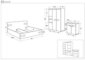 Спален комплект за матрак 160/200 Джеси