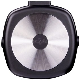 Грил тиган със сгъваема дръжка SAPIR SP 4316 C26, 26 см, Незалепващ, Черен