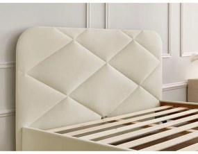 Бежово тапицирано двойно легло с включена подматрачна рамка 160x200 cm Prune – Bobochic Paris