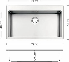 Leks MEGA 770 FI Кухненска мивка за вграждане