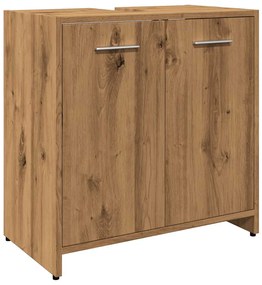 856040 vidaXL Шкаф за мивка за баня, дъб артизан, 60x33x60см, инженерно дърво