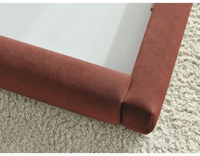 Оранжево тапицирано двойно легло с място за съхранение с решетка 160x200 cm Vernon - Bobochic Paris