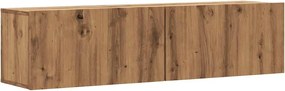 856021 vidaXL Стенни ТВ шкафове, дъб артизан, 120x30x30 см, инженерно дърво