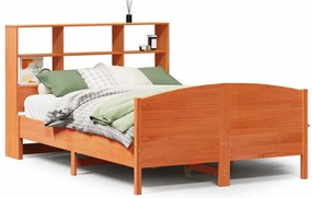 3323118 vidaXL Легло с етажерка за книги, без матрак, 120x190 см, бор масив