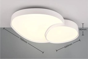 Бяла LED светлина за таван 63,5x77 см Rise - Trio