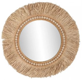 Стенно огледало Home ESPRIT Естествен Тропически 80 x 4 x 80 cm