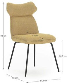 Трапезни столове в комплект 2 бр. горчица Dara – Marckeric