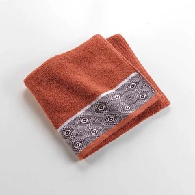 Памучна хавлиена кърпа от тери тухлен 70x130 cm Esteban – douceur d'intérieur