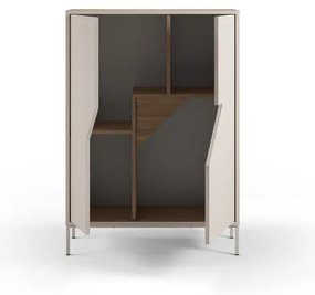 Кремавo-естествен скрин от декор от дъб 85x120x40 cm Lilou – Marckeric