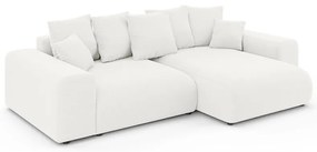 Бял разтегателен ъглов диван с място за съхранение (променлив) Luma – Ropez