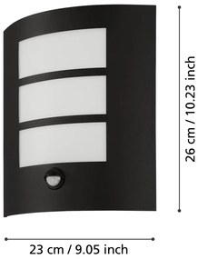 Стенно външно осветително тяло (височина 26 cm) CITY – EGLO