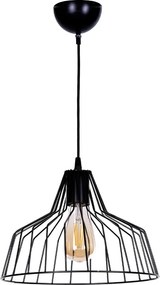 Arezzo E27 metallic ceiling light in black color Ø30x75см.