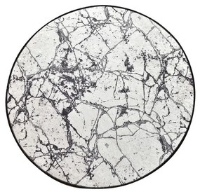 Черно-бяла изтривалка за баня Marble Circle, ø 100 cm - Foutastic