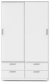 Бял гардероб с плъзгащи се врати 121x200 cm Line - Tvilum